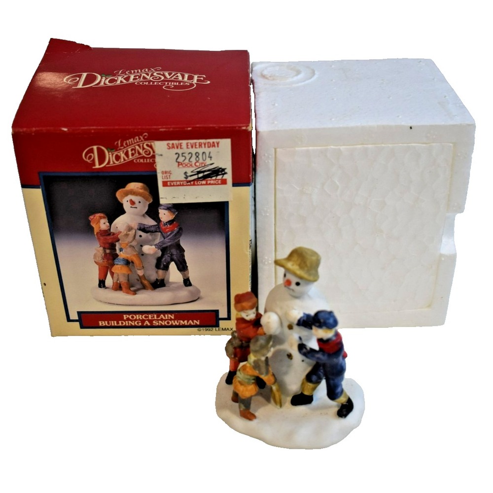 Lemax Dickensvale 1992 Building A Snowman 23058 Christmas Village Figurine